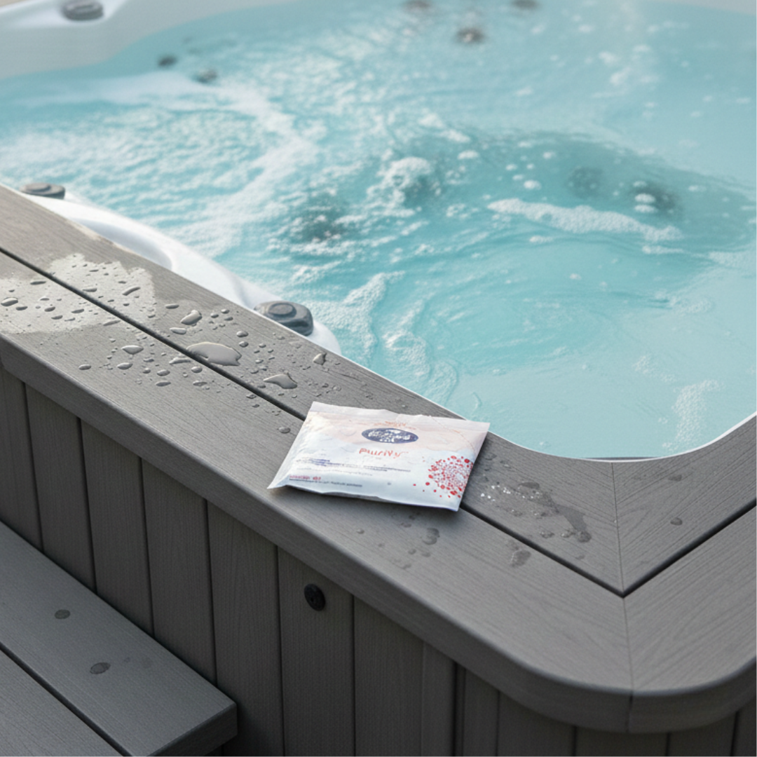 Spa water clarifier for odor removal