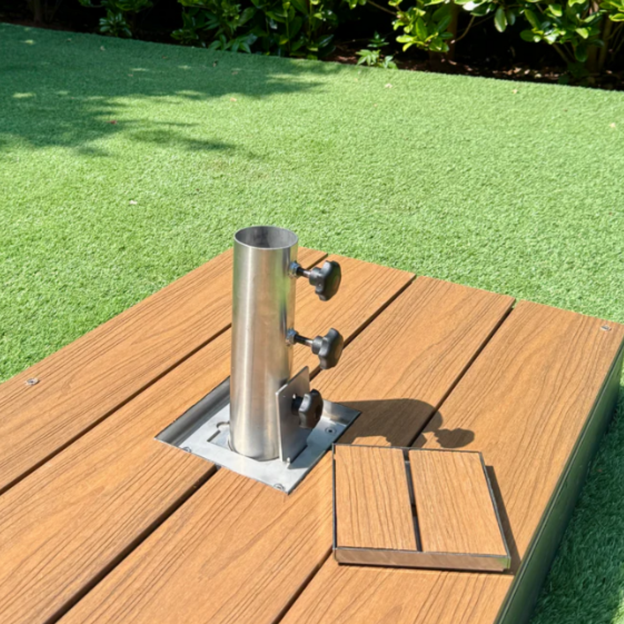 No Base Umbrella Holder - 316 Marine Grade SS with Tile Insert