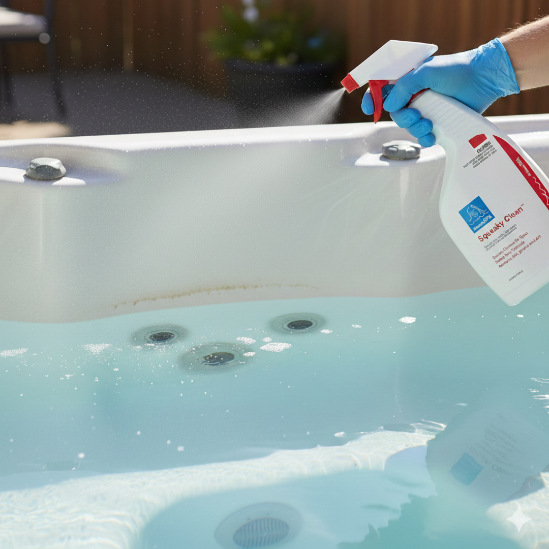 Hot tub waterline cleaner