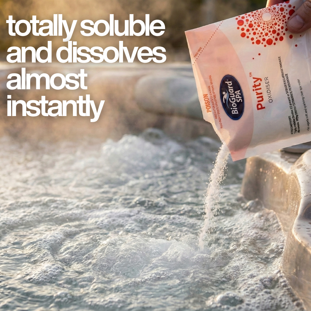 Single-use 50g sachet of spa oxidising agent